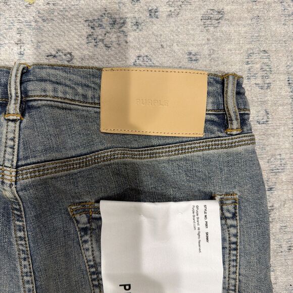 Purple Brand Jeans P001 Light Blue Vintage Skinny Distressed P001-LBVR524 Sz 32 - Picture 10 of 10